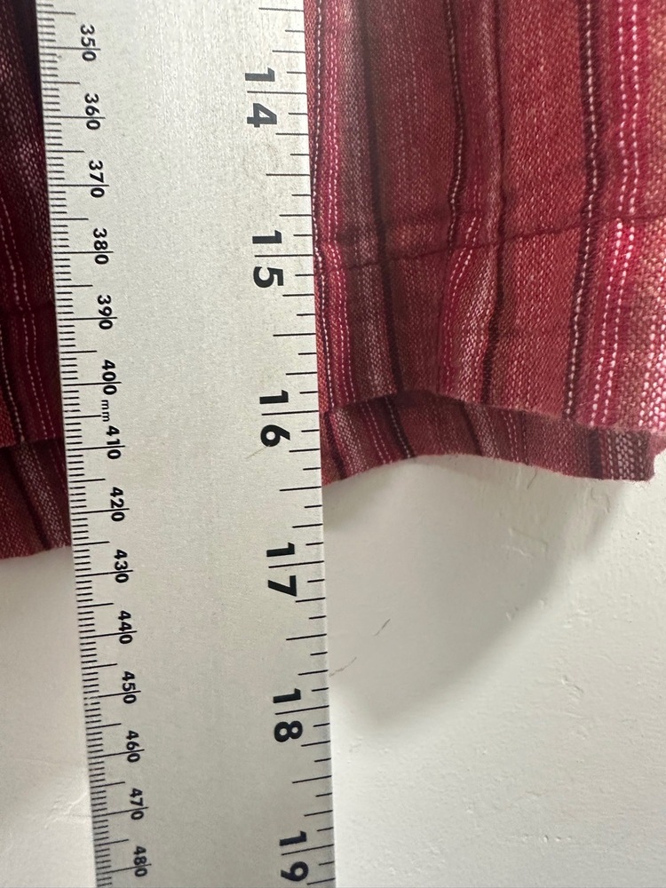 Briggs Shorts Size XL Red Striped Pattern Tassel Drawstring Pockets Linen Blend - Picture 10 of 15